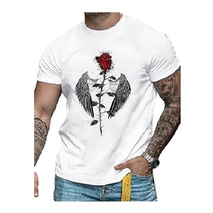 Verano nuevo transpirable impreso solo Jersey 100% algodón manga corta O-cuello hombres camiseta de Bangladesh fábrica mejor precio - Product Image 3