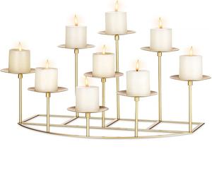 Portavelas de Metal de alta calidad, soporte de hierro dorado para decoración del hogar, novedad - Product Image 1