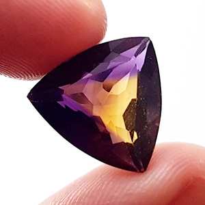 100% gemas y piedras sueltas de forma de trillón de ametrino de corte facetado de calidad superior genuina para uso de colgantes y joyería a granel OEM - Product Image 2