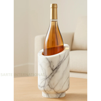 Support à Bouteille de Vin Moderne en Pierre de Travertin Faite à la Main, Écologique, Élégant, pour Comptoir, Cuisine, Bar, Mariage – Idéal comme Cadeau