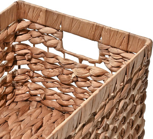 Meilleure vente Design moderne de haute qualité Panier de rangement en osier naturel du Vietnam Boîtes de rangement rectangulaires en jacinthe d'eau pour aliments - Product Image 5