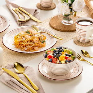 Juego de cubiertos de acero inoxidable dorado brillante con mango real para el hogar, fiestas de boda, vajilla, juegos de cubiertos para comer - Product Image 3