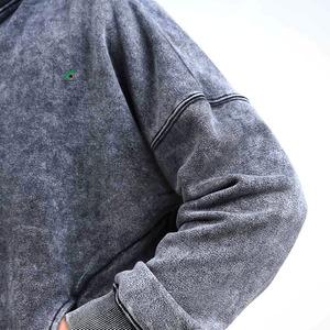 High Quality Heavyweight Acid Washed Solid Streetwear Fleece Tracksuit Men Elastic Waist Hoodie Jogger Two Piece Breathable - Product Image 6