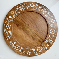 Plateau de service en bois fait main, design élégant et moderne en nacre, écologique, spécial Ramadan, pour chocolats et douceurs, décoratif