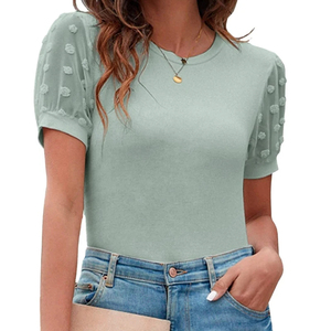 เสื้อแฟชั่นแขนสั้นสำหรับผู้หญิงเสื้อลำลองธุรกิจเสื้อทำงานมีสไตล์พร้อมโลโก้ออกแบบได้ตามต้องการสำหรับฤดูร้อน - Product Image 6