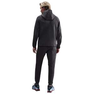 <b>Mens</b> Tech <b>Fleece</b> Windrunner Full Zip <b>Hooded</b> Jacket Black Heather Lightweight Warm Athletic Training Outerwear Premium Activewear - Product Image 6