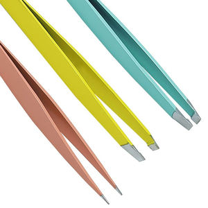 Pinzas para Cejas de Acero Inoxidable de Alta Calidad con Punta Inclinada, Marca Privada, Kit para Depilación - Product Image 3