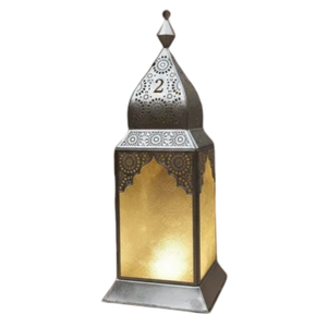 Farol Vintage de Latón de Alta Calidad con Relieve, Vidrio y Acabado Pulido para Decoración de Mesa, Farol Árabe para Decoración - Product Image 4