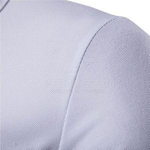 SONISPO Men's <b>White</b> Short Sleeve for Shirt Contrast Trim Front Pocket Regular Fit Casual Breathable Customized Oxford Fabric - Product Image 2