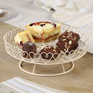 ขาตั้งเค้กแบบชั้นเดียว ผลิตจากลวดเหล็ก ปลอดภัยสำหรับเครื่องล้างจาน เป็นมิตรกับสิ่งแวดล้อม สีฟ้าสดใส เหมาะสำหรับงานแต่งงาน งานวันเกิด และงานเลี้ยงที่บ้าน - Product Image 3