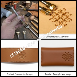 LT236AB Sello de cuero Copo de nieve geométrico Estilo 12x7mm (7/15 \ "X 3/11 \") Geométrico 7/15 \ "X 3/11 \" Artesanías de cuero - Product Image 1