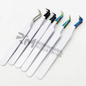 RMI, producto de la mejor calidad, punta de Plasma múltiple personalizada y Punta de Plasma negra y pinzas para pestañas de Color recubiertas de polvo blanco, juego de 6 uds. - Product Image 5