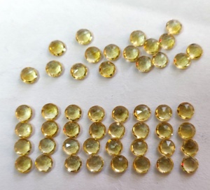 Natural Citrine Round <b>Rose</b> Cut 5mm Faceted - Loose Citrine Round <b>Rose</b> Cut <b>Top</b> Quality - Product Image 4