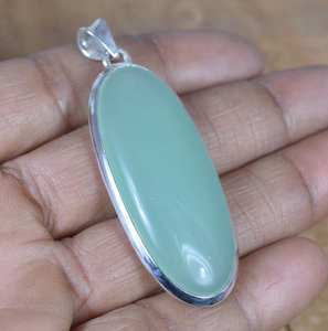 Pendentif en argent sterling avec chalcédoine aquatique, bijou artisanal en pierres précieuses, élégant pour un usage quotidien, cadeau pour enfants et femmes - Product Image 3