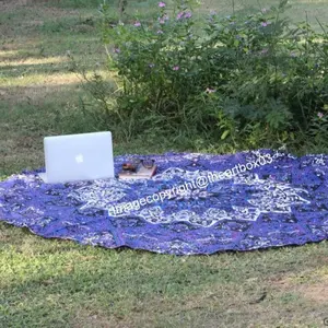 Tapices con estampado floral de Mandala indio hechos a mano para decoración de pared de jardín de playa, colgante de pared textil tejido para suelo del hogar - Product Image 1