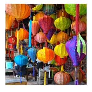 VIETNAMESE <b>BAMBOO</b> SILK LANTERNS ADD an ELEGANT TOUCH to ANY SPACE WITH AUTHENTIC ASIAN DESIGN - Product Image 3