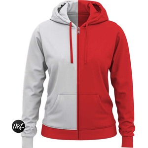 Sudadera con capucha Delta de poliéster 100% hecha a medida para mujer, Sudadera de punto de lana con cremallera completa y hombro caído con logotipo frontal para invierno - Product Image 3