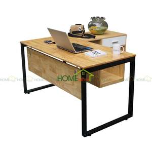 Escritorio Ejecutivo Minimalista BGDCN68003 con Base de Gabinete de 1.4m x 1.4m en Madera de Caucho y Patas de Hierro de 25x50mm, Requiere Ensamblaje - Product Image 6