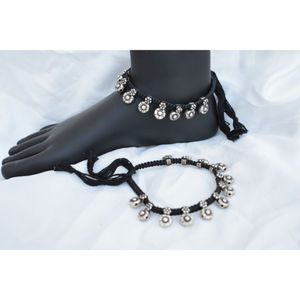 ชุดกำไลข้อเท้าแฟชั่นใหม่ล่าสุด,ลูกปัดเงินแบบเหมือนสมัยนิยมแฮนด์เมดสำหรับผู้หญิงและเด็กผู้หญิง - Product Image 4