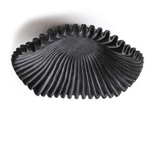 Cuenco de mármol negro respetuoso con el medio ambiente, diseño de onda festoneada Vintage moderno, decoración personalizada, regalo de lujo y artículo promocional a precio de lote - Product Image 2