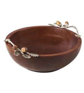 การออกแบบที่มีระดับแท่นไม้เสิร์ฟผลไม้ชามเครื่องครัวกลางแจ้งชามสลัดอินเดียทําด้วยมือธรรมชาติไม้กลางชาม - Product Image 3