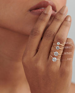 Fine <b>Jewellery</b> 14K 18K Real Solid Gold Round Cut Solitaire VVS VS IGI Certified Lab Grown Diamond <b>Women</b> Halo Engagement Ring - Product Image 3