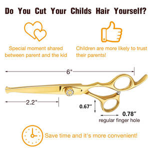 Venta caliente profesional japonés diestro 440C hoja afilada de acero inoxidable puntas redondeadas de seguridad tijeras de pelo de mango largo - Product Image 5