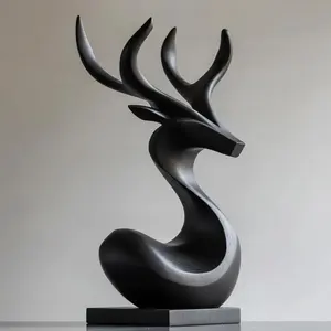 Modelo de reno de madera de calidad experta de mango Wood con soporte para Decoración de mesa Artículo de decoración de Navidad para FESTIVAL DE Navidad - Product Image 5