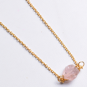 Natural Raw <b>Rose</b> <b>Quartz</b> Pendant <b>Necklace</b> Healing <b>Crystal</b> Gemstone Jewelry for Women Handmade Electroplated Stone <b>Necklace</b> - Product Image 4
