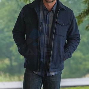 Mens <b>Wool</b> Blend <b>Quilted</b> Jacket with Satin Insulated Sleeves and Warm Sherpa Lined Interior for Winter Casual and Outdoor Wear - Product Image 2