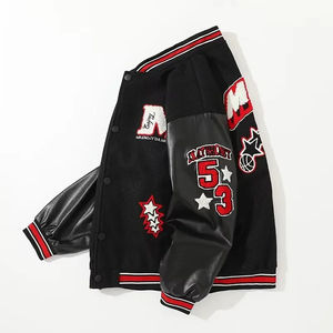 Chaqueta Bomber de Invierno Personalizada de Alta Calidad del Fabricante OEM para Hombre, Talla Grande, Bordado Chenille, Mangas de Cuero de Oveja, Transpirable - Product Image 6