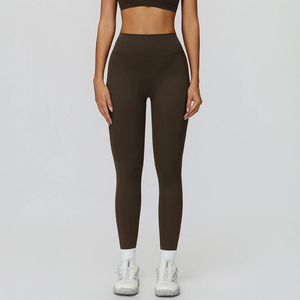 New Design Brushed Yoga <b>Pants</b> High-Waisted Pleated Leggings for Women Outdoor Running & Fitness Wear - Product Image 3