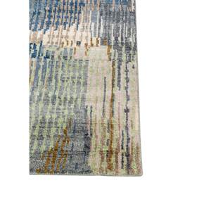 พรมขนสัตว์ถักมือ Blythe Blue Classic ขนาด 9x12 ฟุต ลายสี่เหลี่ยมแบบนามธรรม สำหรับปูพื้นบ้าน ห้องนอน และทางเดิน - Product Image 4