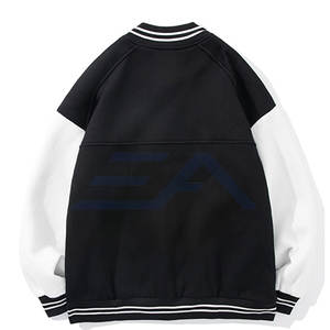 Veste de survêtement pour homme de haute qualité, dernier design, respirante, en coton et laine écologiques, col montant surdimensionné, logo sur le devant - Product Image 2