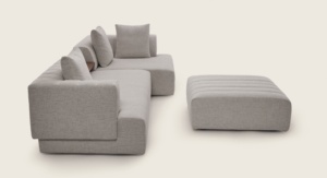 Sofá Seccional Lineal de Cuatro Plazas de Diseño Italiano Moderno, Tapizado en Tela de Alta Calidad para Apartamentos, Hoteles/Villas - Product Image 4