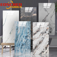 Panel de pared de revestimiento de alto brillo alternativo tipo mármol decorativo de alta calidad de 1220*2440mm hoja de mármol UV de PVC para techos