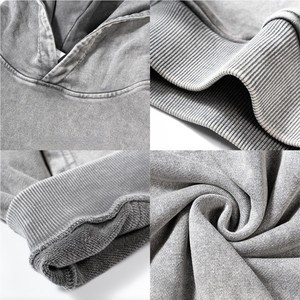 Sweat à capuche unisexe en molleton de coton avec logo vintage délavé de haute qualité, personnalisable avec votre logo, style streetwear - Product Image 2