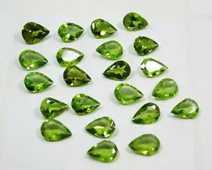Peridoto verde natural 3mm x 5mm corte de pera facetado piedras preciosas calibradas sueltas joyería hecha a mano del fabricante de productos al por mayor - Product Image 3