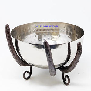 Awesome Quality Classic Style Designer Stand <b>Silver</b> Color Round Decorative <b>Bowl</b> Home Kitchen Accessories Hand Made <b>Bowl</b> - Product Image 6