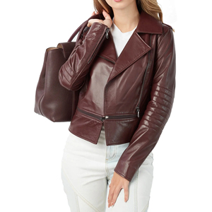 Chaqueta de cuero de manga larga de piel sintética a la moda para mujer, cremallera transpirable, traje de invierno de alta calidad, procesamiento de punto - Product Image 6