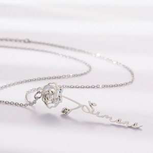 Ожерелье из нержавеющей стали с цветком рождения под заказ 18K позолоченный Сентиментальный лучший друг модный подарок ювелирные изделия - Product Image 2