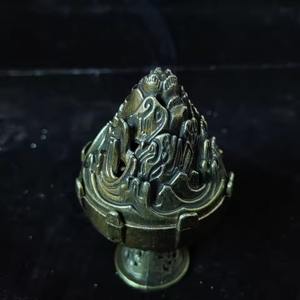 Antique Style Gold Finished <b>Cone</b> <b>Incense</b> Burner With Traditional Cutwork Suitable For Bakhoor And Prayer Rituals Purpose - Product Image 5