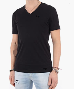 เสื้อยืดคอวีธรรมดาสำหรับผู้ชาย,เสื้อยืดผ้าฝ้าย100% พิมพ์ลายได้ตามต้องการคุณภาพโลโก้ผลิตจากบังคลาเทศ - Product Image 5