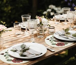 Handmade Flower-Shaped Glass <b>Beaded</b> <b>Placemat</b> New Year Christmas Dining Table Decorative Mat for Wedding Parties - Product Image 3