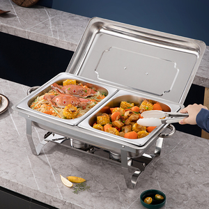 Estufa Buffet Rectangular Comercial para Hoteles y Restaurantes, de Acero Inoxidable, Plegable, con Calentamiento a Alcohol - Product Image 2