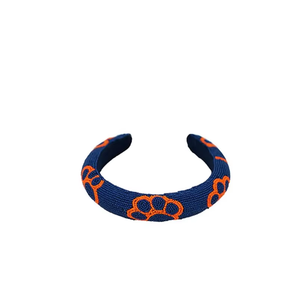 Hand Beaded Kids University Headband Beaded Fabric <b>Accessory</b> Gameday Spirit Style for Tigers - Product Image 4