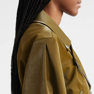 Chaqueta Corta de Cuero para Mujer, Precio Económico de Fabricante al por Mayor, Nuevo Estilo, Color Sólido, Cierre de Cremallera, Chaqueta de Cuero para Hombre 2026 - Product Image 5