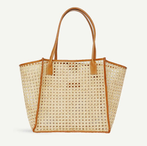 Bolsos de cuero de ratán ecológicos de alta calidad con dos asas, Cestas tejidas naturales, bolsos de playa de verano hechos en Vietnam - Product Image 1