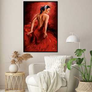 Póster de bailarina de flamenco roja de R. Magrini, arte de pared en lienzo - Product Image 4