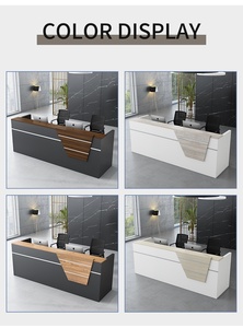 Comptoir de réception commercial moderne en surface solide pour bureau, centre commercial, supermarché, hôtel, hôpital - Product Image 5